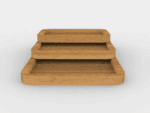 3 Piece Storage Desk Tray Set – Solid Wood Organizer Collection
