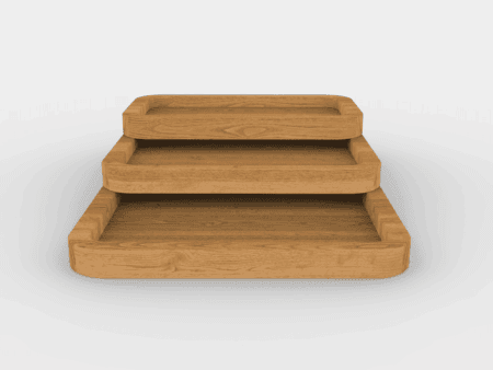 3 Piece Storage Desk Tray Set – Solid Wood Organizer Collection