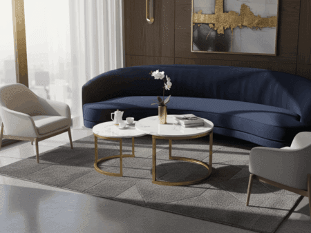 Nesting Round Coffee Table Set of Two