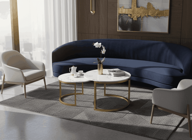 Nesting Round Coffee Table Set of Two