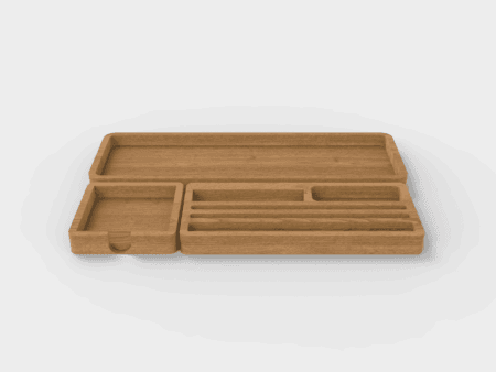 3 Piece Solid Wood Organizer Combo - Desk Organizer Trays Set