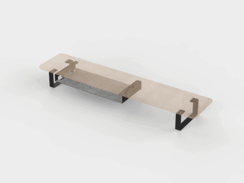 Under Desk Metal Shelf