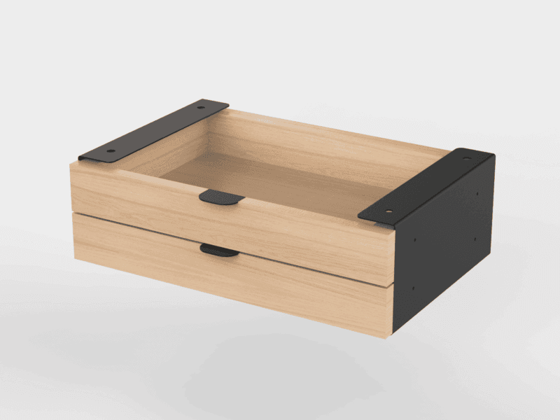 Under Desk Drawer Unit - Dual Drawers