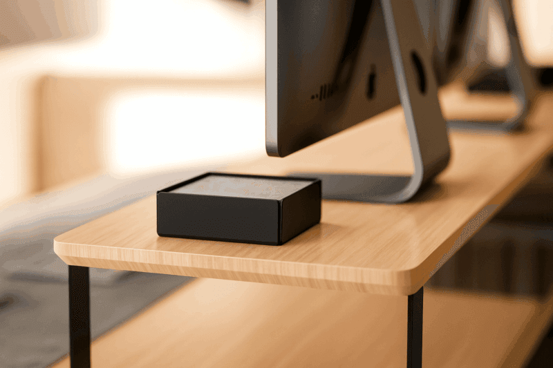 Felt Coasters with Metal Holder – Set of 5