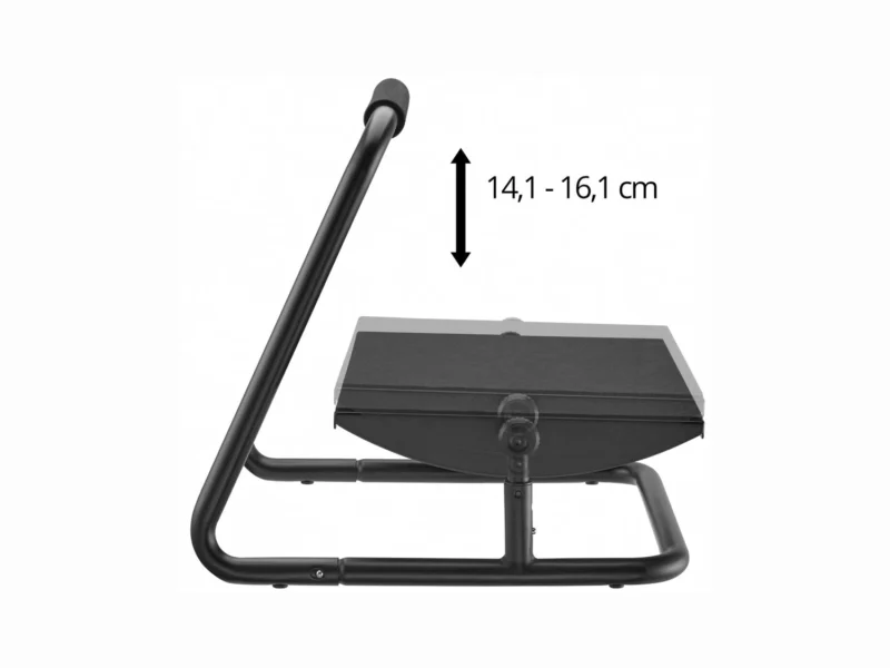 Diagram showing height adjustment range of 14.1 - 16.1 cm for office foot stool.