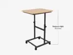 Furnotix height adjustable laptop table minimum height of 18 inches with a black anti-skid rubber pad base.