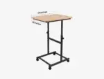 Furnotix height adjustable laptop table maximum height of 30 inches featuring revolving caster wheels.