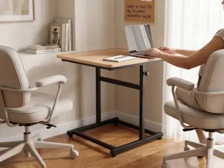 Furnotix Ergonomic C-Shape Laptop Desk | Adjustable Home Office Side Table